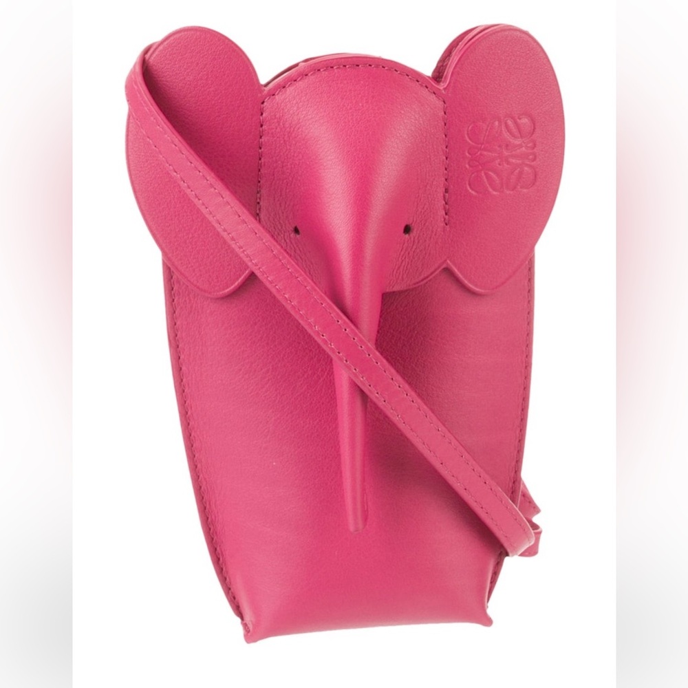 LOEWE - 2022 Pink Elephant Leather Crossbody Bag